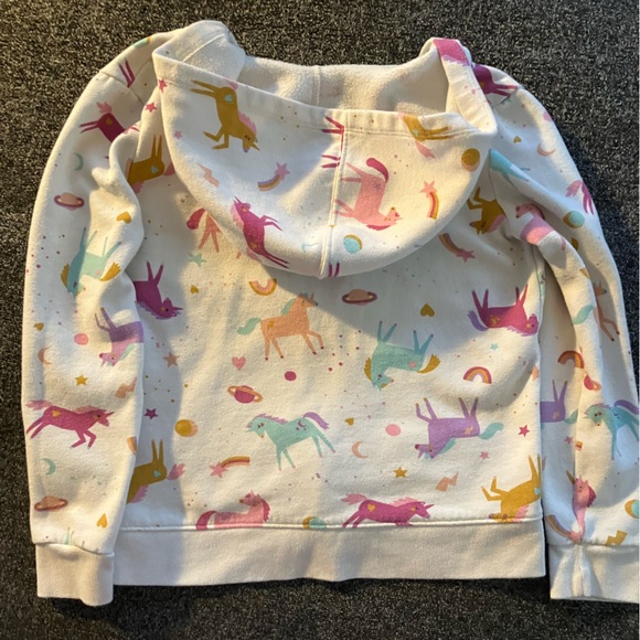 Girls Unicorn Fleece Zip-Up Hoodie Sweatshirt -M - Picture 5 of 5